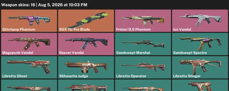 Valorant account inventory for LVL 49 · RGX 11z Pro Blade & Glitchpop Phantom