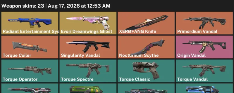 Valorant account inventory for LVL 76 · Nocturnum Scythe & XerØFang Knife & 23 Skins Nocturnum Scythe