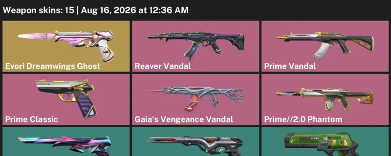 Valorant account inventory for LVL 170 · Gaia's Vengeance Vandal & Cmd Classic