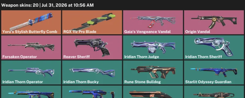 Valorant Accounts listing: LVL 120 · RGX 11z Pro Blade & Yoru's Stylish Butterfly Comb · 20 Skins - Silver 3, 20 skins