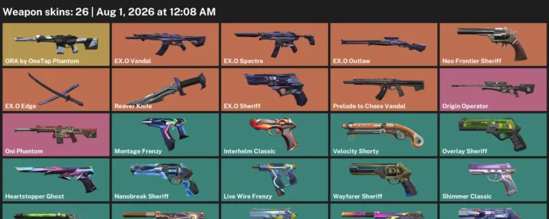 Valorant account inventory for LVL 237 · · Reaver Knife · 26 Skins Reaver Knife & EX.O Sheriff