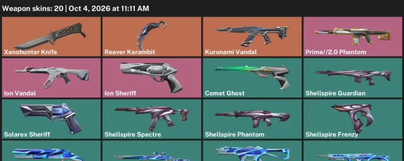 Valorant account inventory for LVL 106 · Reaver Karambit & Xenohunter Knife & 20 Skins Reaver Karambit