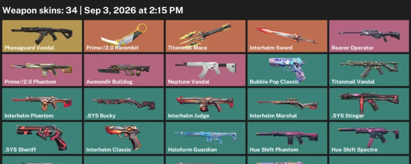 Valorant account inventory for LVL 81 · 2.0 Karambit & Interhelm Sword & Prime