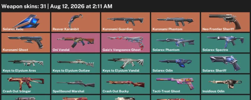 Valorant account inventory for LVL 53 · Reaver Karambit & Crash Out Bucky