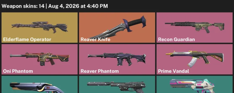 Valorant account inventory for LVL 160 · Reaver Knife & Reaver Phantom