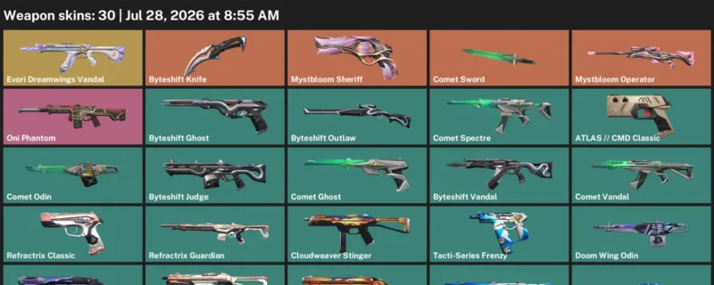 Valorant Accounts listing: LVL 101 · Byteshift Knife & Comet Sword · 30 Skins - Silver 2, 30 skins