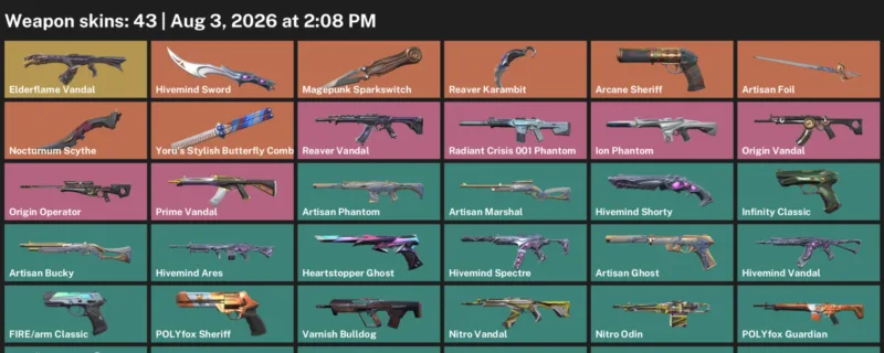 Valorant account inventory for LVL 143 · Reaver Karambit & Arcane Sheriff