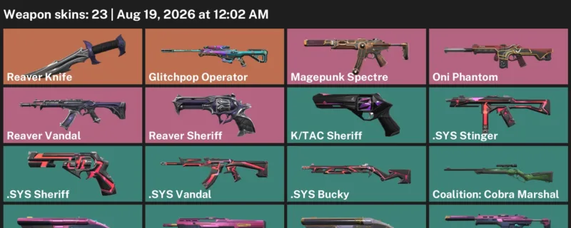 Valorant account inventory for LVL 61 · Reaver Knife & Sys Vandal
