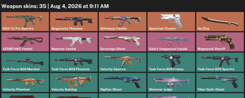 Valorant account inventory for LVL 146 · Glitchpop Vandal & Gaia's Vengeance Vandal