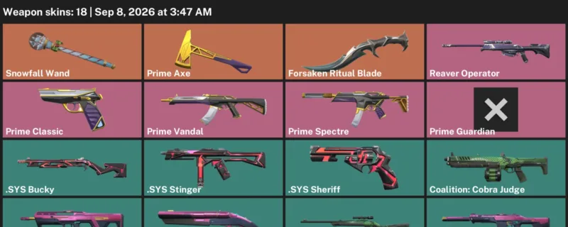 Valorant account inventory for LVL 24 · Forsaken Ritual Blade & Sys Sheriff
