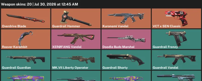 Valorant Accounts listing: LVL 41 · Overdrive Blade & Reaver Karambit · 20 Skins - Platinum 1, 20 skins