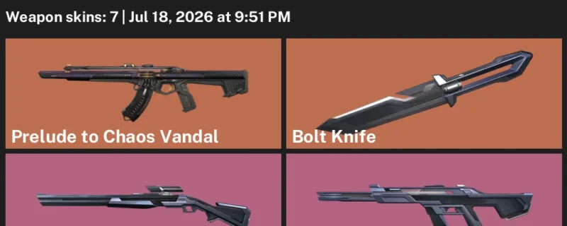 Valorant Accounts listing: LVL 14 · Bolt Knife · 7 Skins - Unranked, 7 skins