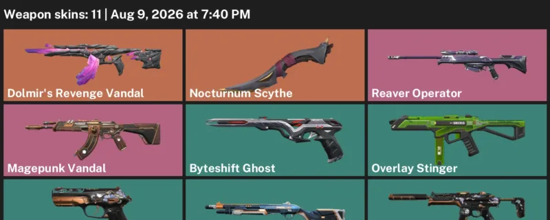 Valorant account inventory for LVL 65 · Nocturnum Scythe & Reaver Operator