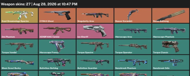 Valorant account inventory for LVL 40 · Reaver Karambit & Cyrax Ghost