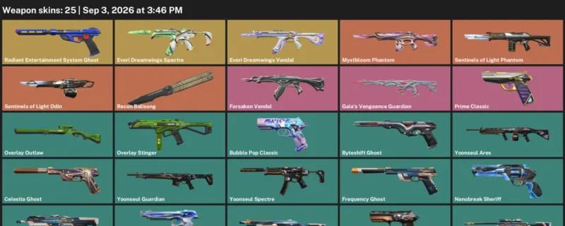 Valorant account inventory for LVL 140 · Forsaken Vandal & Evori Dreamwings Vandal