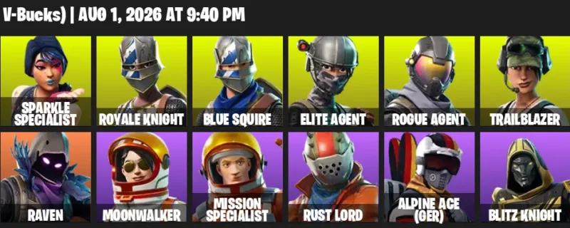 Fortnite account inventory for LVL 302 - Black Knight - The Reaper - 18 Outfits