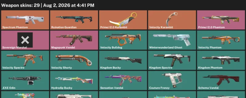 Valorant account inventory for LVL 68 · 2.0 Karambit & Velocity Karambit