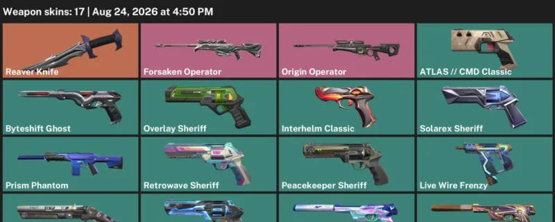 Valorant account inventory for LVL 202 · Reaver Knife & Forsaken Operator