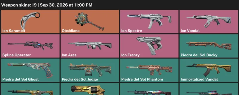 Valorant account inventory for LVL 52 · Ion Karambit & Immortalized Vandal