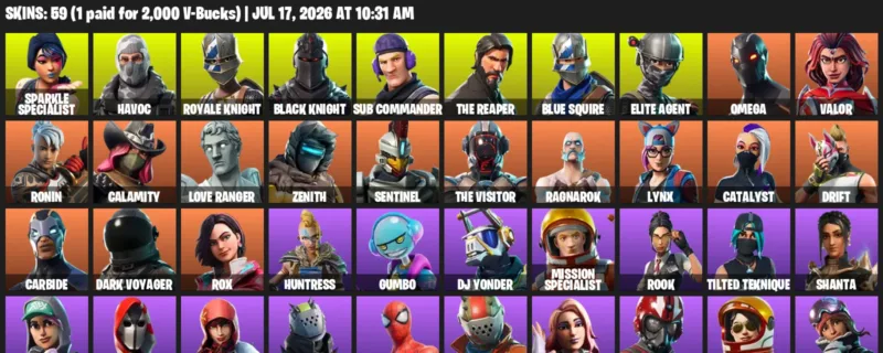Fortnite Accounts listing: LVL 737 - Sparkle Specialist - Havoc - 59 Outfits - 59 outfits