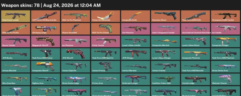 Valorant account inventory for LVL 85 · Reaver Karambit & Composite Knife & Prime