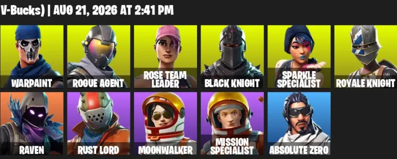 Fortnite account inventory for LVL 126 - Elite Agent - The Reaper - 17 Outfits