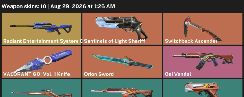 Valorant account inventory for LVL 41 · Oni Vandal & Orion Sword & Valorant GO! Vol. 1 Knife