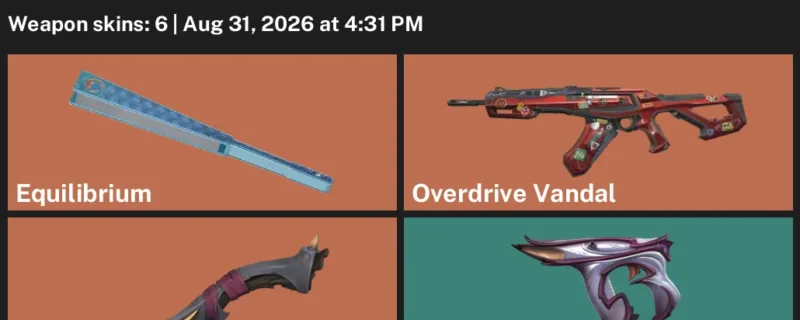 Valorant account inventory for LVL 25 · Nocturnum Scythe & Overdrive Vandal