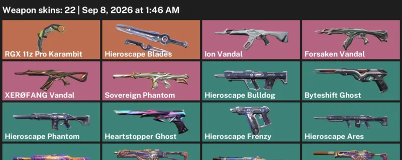 Valorant account inventory for LVL 132 · RGX 11z Pro Karambit & Forsaken Vandal