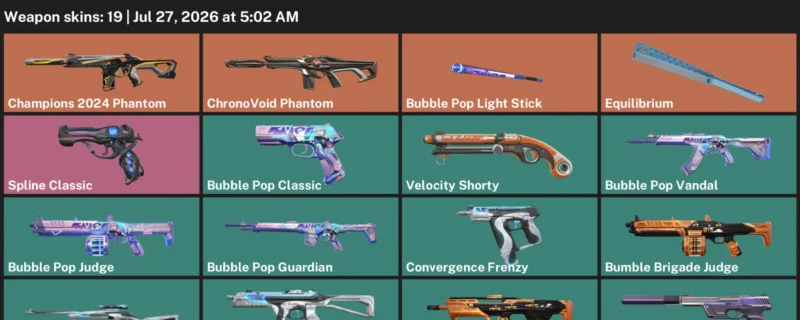 Valorant Accounts listing: LVL 45 · Bubble Pop Classic & Bubble Pop Guardian · 19 Skins - Unranked, 19 skins