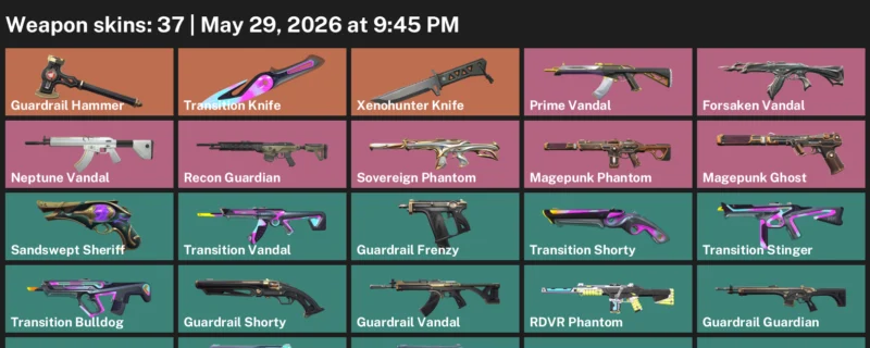 LVL 96, Xenohunter Knife, Prime/Forsaken/Neptune Vandal Sovereign/Magepunk Phantom, Recon Guardian, Magepunk Ghost