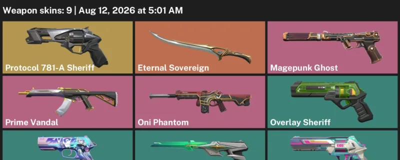 Valorant account inventory for LVL 167 · Prime Vandal & Oni Phantom