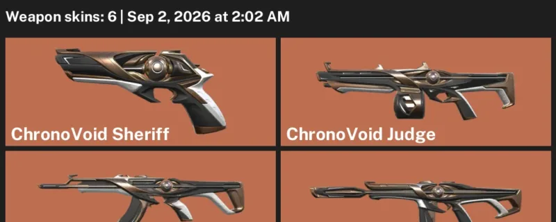 Valorant account inventory for LVL 40 · ChronoVoid Vandal & ChronoVoid Phantom