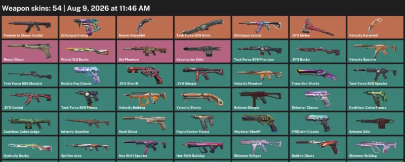 Valorant account inventory for LVL 146 · Reaver Karambit & Velocity Karambit