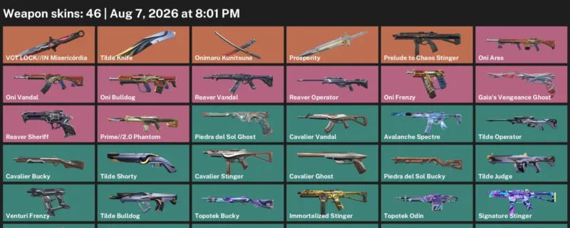 Valorant account inventory for LVL 51 · Tilde Knife & Cavalier Vandal