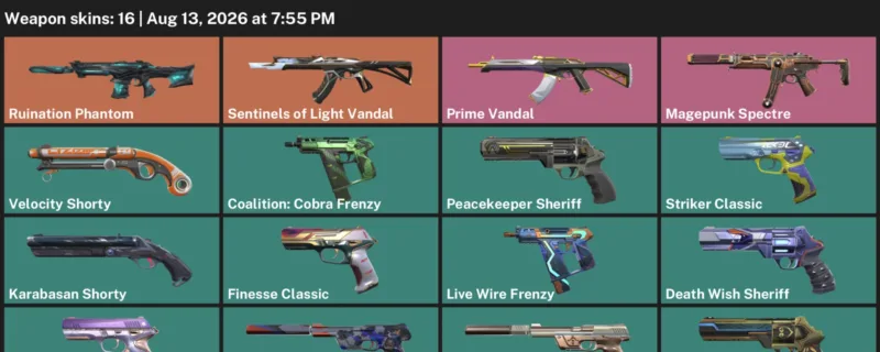 Valorant account inventory for LVL 173 · Death Wish Sheriff & Magepunk Spectre