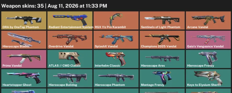 Valorant account inventory for LVL 255 · Champions 2025 Vandal & RGX 11z Pro Karambit