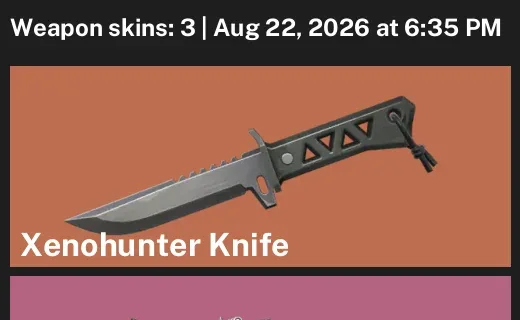 Valorant account inventory for LVL 34 · Xenohunter Knife & Oni Vandal