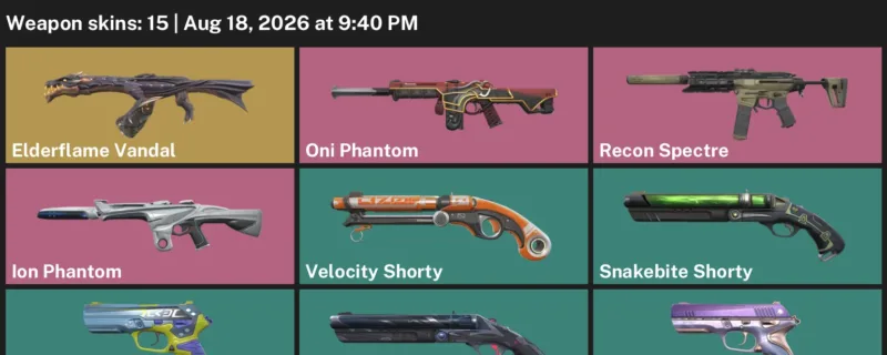 Valorant account inventory for LVL 167 · Elderflame Vandal & Ion Phantom