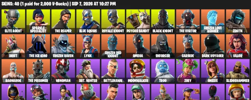 Fortnite account inventory for LVL 530 - Elite Agent - Sparkle Specialist - 40 Outfits
