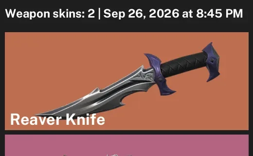 Valorant account inventory for LVL 36 · Reaver Knife & Oni Vandal
