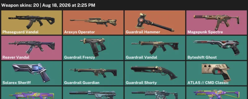 Valorant account inventory for LVL 81 · Araxys Operator & Atlas & 20 Skins Araxys Operator