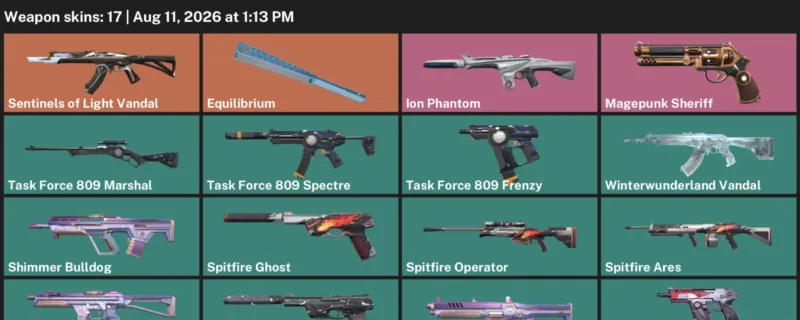 Valorant account inventory for LVL 81 · Ion Phantom & Magepunk Sheriff