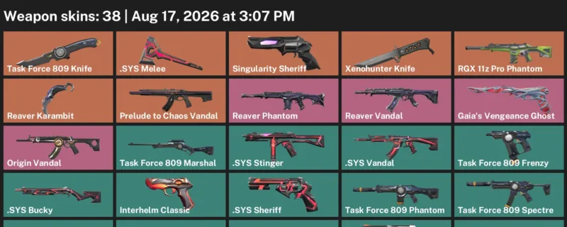 Valorant account inventory for LVL 110 · Reaver Karambit & Xenohunter Knife