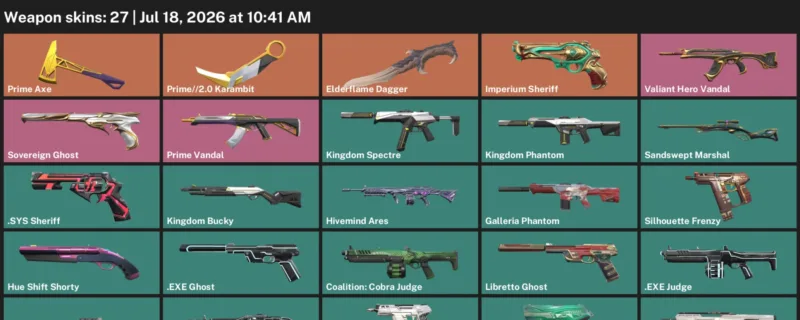 Valorant Accounts listing: LVL 48 · Elderflame Dagger & Prime//2.0 Karambit · 27 Skins - Bronze 2, 27 skins