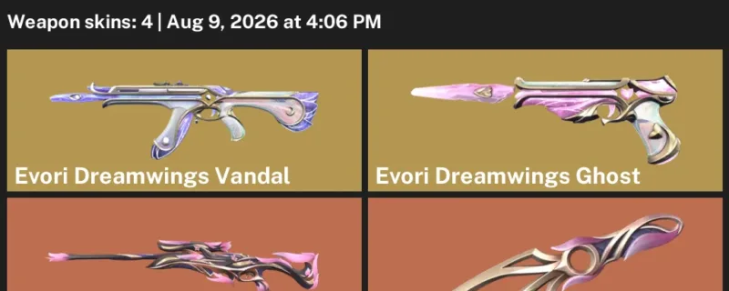 Valorant account inventory for LVL 24 · Evori Dreamwings Vandal & Mystbloom Operator