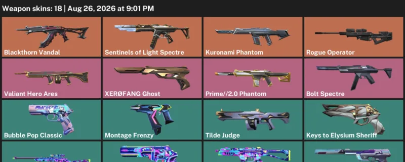 Valorant account inventory for LVL 98 · Kuronami Phantom & 2.0 Phantom