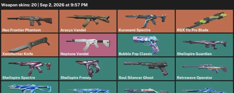 Valorant account inventory for LVL 127 · RGX 11z Pro Blade & Xenohunter Knife