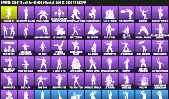 Fortnite account inventory for LVL 4782 - John Wick - Cloud Striker - 416 Outfits