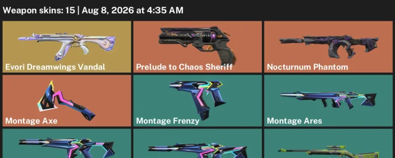 Valorant account inventory for LVL 52 · Nocturnum Phantom & Montage Phantom